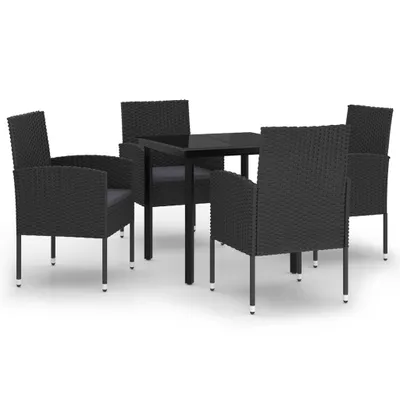 Image de vidaXL Ensemble de jardin 5 pièces noir