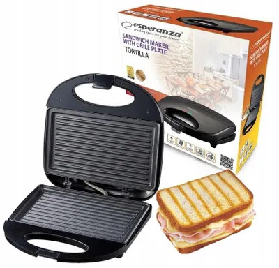Produktbild von Schneller Panini-Sandwichmaker 1000 W Mit Antihaftbeschichteten Platten