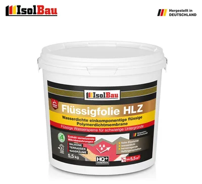 Isolbau Flüssigfolie HLZ 5,5 kg Dichtfolie Abdichtung Wand Boden Bad Balkon Dusche