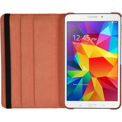 Produktbild von PhoneNatic Kunst-Lederhülle kompatibel mit Samsung Galaxy Tab 4 8.0 - 360° orange + 2 Schutzfolien