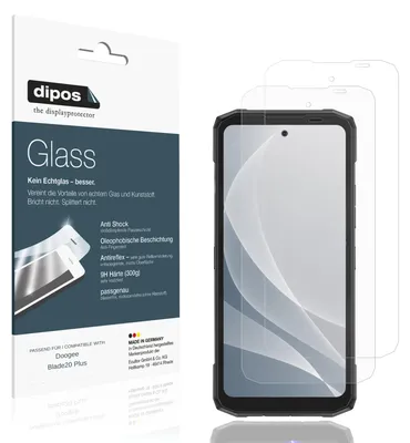Produktbild von 2x Schutzfolie für Doogee Blade20 Plus matt - Anti-Shock 9H Folie dipos Glass Kunststoffglas