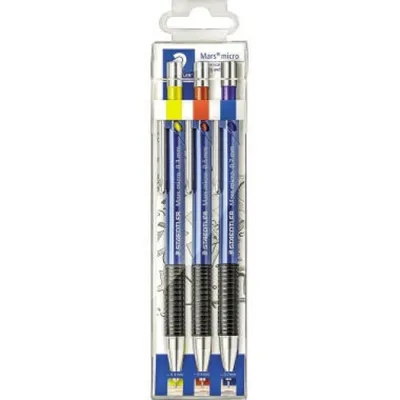 Zdjęcie produktu dla Zestaw 3 ołówków mechanicznych Staedtler 775Wp3 i 775Scwp3 firmy Marsmicro