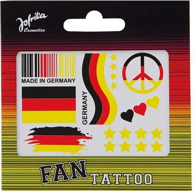 Produktbild von Jofrika Cosmetics 704061 - Fan Tattoos, Deutschland - Schwarz Rot Gold WM EM