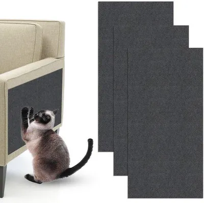 Produktbild von Unyqoos® 3er-Set selbstklebende Katzenkratzmatten – Möbel- & Oberflächenschutz, zuschneidbar, wiederverwendbar