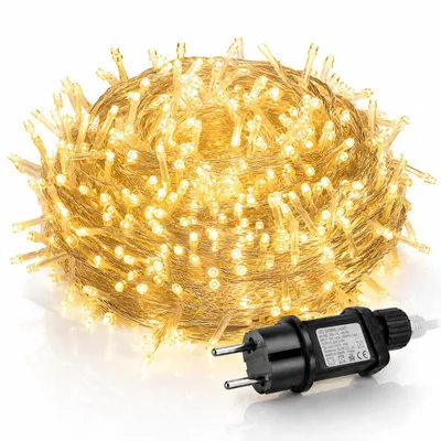 Produktbild von 30M 300LEDs 8 Modi Lichterkette Strom, Timer, Merkfunktion, LED Weihnachten Lichterkette Party Deko Licht Weihnachtsbaum Garten Beleuchtung, Warmweiß