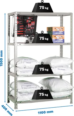 Produktbild von ADVANTAGE SUPERPLUS 4/400 1500 CINZA Metallregal