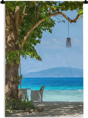 Produktbild von MuchoWow® Wandteppich Wandbehang Tropisch - Strand - Meer 90x135 cm Tapisserie Dekoration Wandtuch - Baumwolle - Wandskulptur