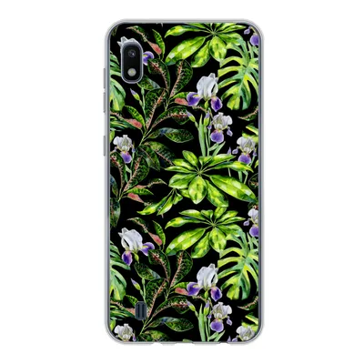 Produktbild von MuchoWow® Handyhülle Schutzhülle Hülle für Samsung Galaxy A10 Blume - Blätter - Muster Silikon Softcase Handy Hülle - Schutzhülle