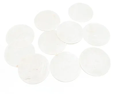 Produktbild von Vintageparts Capiz Muschelscheiben cremeweiß ohne Bohrung 60 mm, 10 Stück