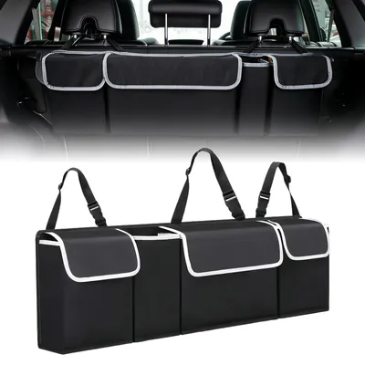 Image de Organiseur de coffre de voiture - Pliable - 4 compartiments - Imperméable - Noir