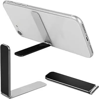 Imagen del producto de Soporte para teléfono de aluminio, ultradelgado - Soporte universal para tabletas - Ajustable para escritorio, iPad y smartphone