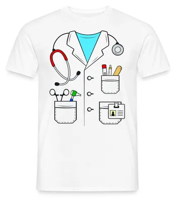 Produktbild von Spreadshirt Arzt Kostüm Karneval Fasching Männer T-Shirt, S, Weiß