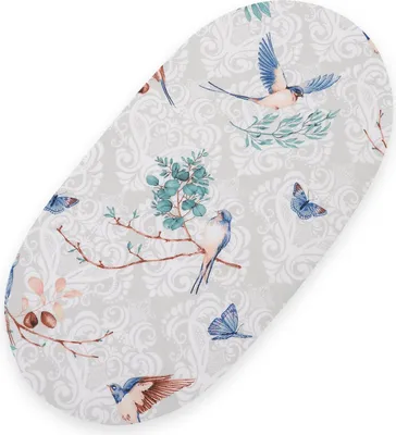 Zdjęcie produktu dla Prześcieradło bawełniane do kosza Mojżesza Boho wózka gondoli 75x35 cm - Blue birds