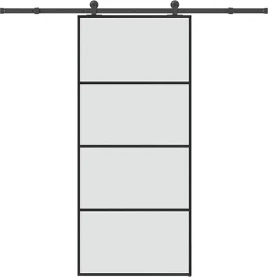 Productafbeelding van Schuifdeur met beslag 90x205 cm ESG-glas en aluminium