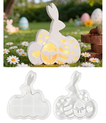 Produktbild von Silikonform Osterhase Gießform für Gips, Harz, Kerzenwachs, DIY Osterdekoration