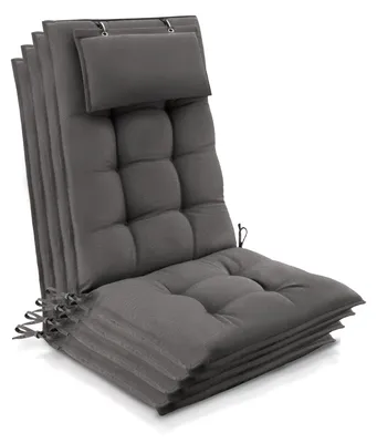 Produktbild von Beautissu 4er Set Sun-HL Hochlehner Auflage 120x50x8cm Taupe