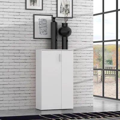 Obrázek produktu pro Skříň na boty >Gretna< v bílé barvě – 68,9 x 120,4 x 36,3 cm (š x v x h)