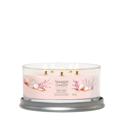 Imagen del producto de Vela Yankee Candle Signature, colección "Signature", con 5 mechas, en recipiente de vidrio, aroma "Pink Sands", 340 g
