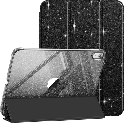 Produktbild von Fintie Hülle für iPad 11. Generation 2025 11 Zoll (A16), iPad 10. Generation 10.9 Zoll 2022 - Ultradünn Schutzhülle mit transparenter Rückseite Abdeckung Case Cover, Auto Schlaf/Wach, Glitzer Schwarz