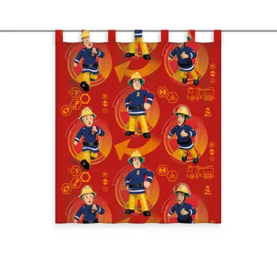 Produktbild von "Feuerwehrmann Sam" Vorhang, 100% Polyester, Höhe: 160 cm / Breite: 140 cm