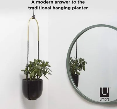 Produktbild von Famanu Pflanzenkübel - Moderner Blumentopf mit Aufhängesystem - Schwarz