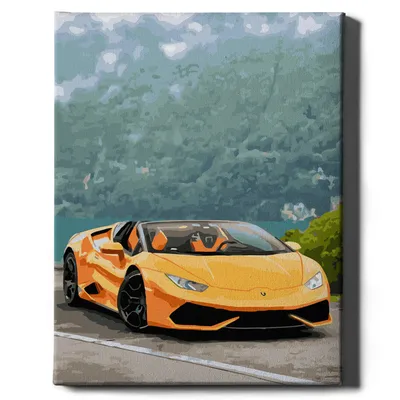 Produktbild von Oh Art! – Malen nach Zahlen Set – 40x50cm, mit Holzrahmen und Pinseln "Lamborghini" DIY