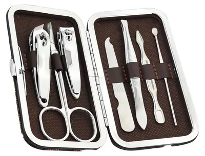 Produktbild von Verk 01750 Nagelset, Maniküre-Set im Etui, 7-teilig, weiß
