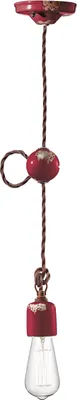 Produktbild von Hängeleuchte Keramik E27 H: max. 120 cm Bordeaux Shabby Antik Vintage Design Keramiklampe