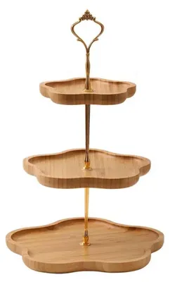 Productafbeelding van Houten Etagère met 3 Etages in Bloemdesign