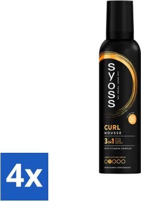 Produktbild von Syoss Curl Haarschaum - Anti-Frizz & Sprungkraft - 250 ml - Vorteilspack - 4 Stücke