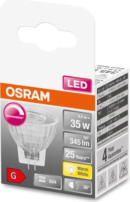 Produktbild von OSRAM 4058075433229 LED SUPERSTAR MR11 12 V GU4 2700 K 4,5 W 345 lm