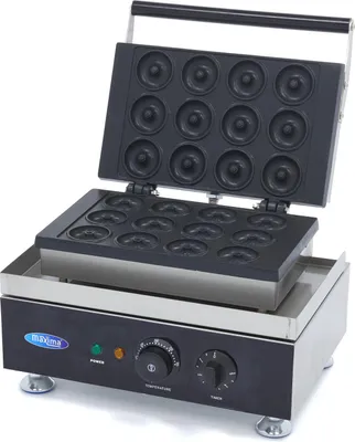 Produktbild von Maxima - Gastro Donut Maker - 12 Mini -Donuts - Ø5 cm - mit Eingebauter Timer
