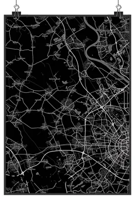 Produktbild von Mr. & Mrs. Panda Bild Pulheim DIN A2 - Geschenk, wanddeko, Wandbild, Plakat, Kunstdruck, Stadt Dorf Karte Landkarte Map Stadtplan, drucke