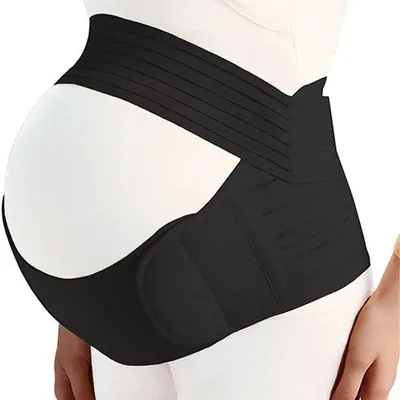 Produktbild von Schwangerschaftsband – Schwarz – Verstellbarer Schwangerschaftsgürtel – Ergonomische Unterstützung – Für werdende Mütter