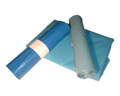 Produktbild von 250x LDPE-Müllsäcke mit Zugband 120 L 700 x 1100 mm Typ 60 = 34 my blau