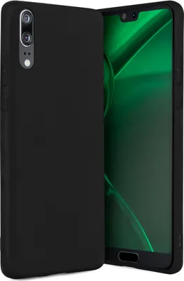 Produktbild von ONEFLOW® Slim Case kompatibel mit Huawei P20 - Hülle ultra dünn aus Silikon, Schwarz