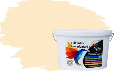 Produktbild von RyFo Colors Silikonharz Fassadenfarbe Lotuseffekt Trend Orangetöne Vanilla 10l - bunte Fassadenfarbe, weitere Orange Farbtöne und Größen erhältlich, Deckkraft Klasse 1