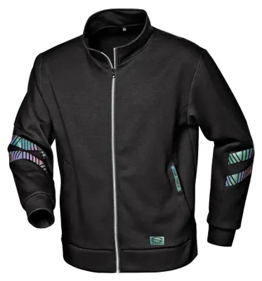 Immagine prodotto di Felpa da lavoro da uomo Sir Safety Badger con collo con zip antivento e inserti riflettenti, XL, nero