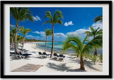 Produktbild von Bild - Bilderrahmen - 100 cm x 70 cm - MDF - Rahmen - Foto - Wandkunst Malediven Strand