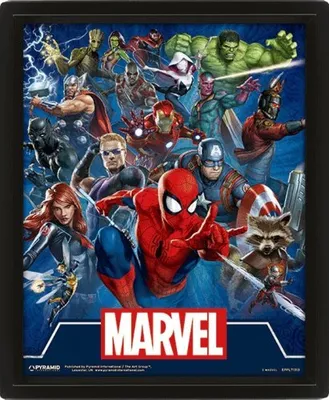 Produktbild von Marvel (Cinematic Icons) 3D Print - Framed