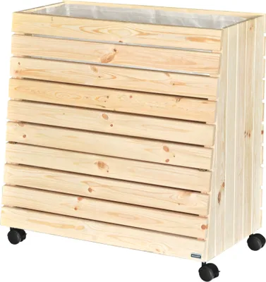Produktbild von WAGNER GrowFAMILY Mobiles Hochbeet GrowBOX - Gr. L - 79 x 80 x 43/33 cm, Massivholz, Stauraum & Pflanztasche - 25013101