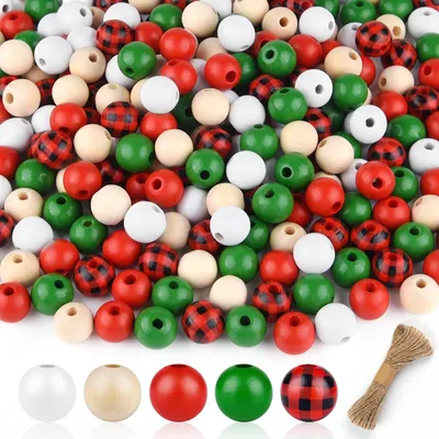 Produktbild von 250 Holzperlen zur Dekoration für Weihnachten