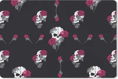 Produktbild von MuchoWow® Mauspad Mousepad Mädchen - Totenkopf - Rosen - Muster - Mädchen - Kinder - Kinder - Mädchen 27x18 cm - Mousepads - Maus Mat - Pad - Mausunterlage - Büroartikel - Desk Matten