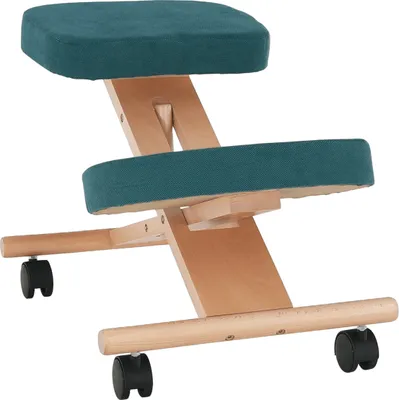 Produktbild von Kondela Ergonomischer Kniestuhl auf Rädern Flonet - Kerosin / Buche