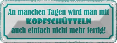 Produktbild von vianmo Blechschild 10x27 cm an manchen Tagen wird man mit Dekoration Spruch Zitat