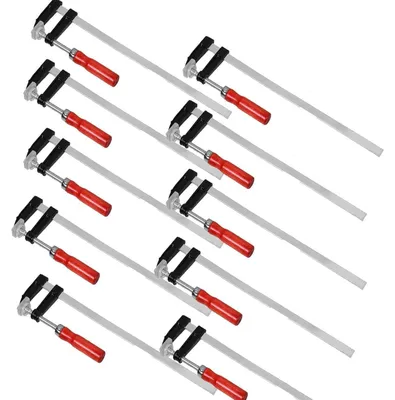 Obrázok produktu pre Sada 10 kusov svorky, 50x300 mm, oceľ, tvrdená liatina, pre spracovanie dreva, s rýchlou upínacou mechanikou
