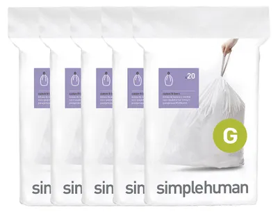 Obrázok produktu pre simplehuman CW0166CP, 30 L, Biela, 444 mm, 708 mm, 100 kusov