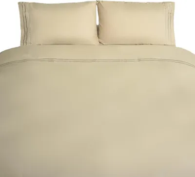Zdjęcie produktu dla Pościel 200 x 220 cm z 2 poszewkami na poduszki 50 x 70 cm - 4-częściowa dla 2 osób Beige