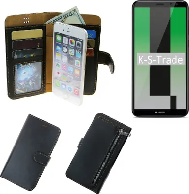Produktbild von K-S-Trade Schutz Hülle kompatibel mit Huawei Mate 10 Lite Klapphülle Case Phone cover Slim Handytasche Handy Hülle schwarz aus Kunstleder (1 Stk)