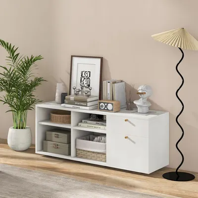 Image de Armoire blanche - Meuble de rangement - Armoires - Commode - Meuble à tiroirs - Dimensions : plus de 108 x 39 cm